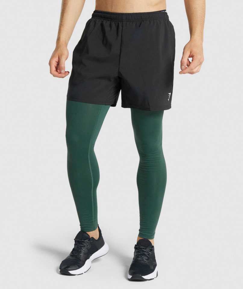 Men's Gymshark Element Baselayer Leggings Dark Green | NZ 4TINVW